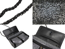 Load image into Gallery viewer, ChristianLouboutin クリスチャンルブタン スウィートチャリティスモールレディグリッター ショルダーバッグ パテント シルバー ブラック 美品 中古 4b007771