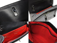 Load image into Gallery viewer, ChristianLouboutin クリスチャンルブタン スウィートチャリティスモールレディグリッター ショルダーバッグ パテント シルバー ブラック 美品 中古 4b007771