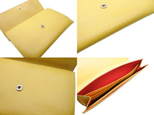 画像をギャラリービューアに読み込む, Christian Louboutin クリスチャンルブタン 長財布 イタリア製 レザー イエロー レッド ゴールド金具 良品 中古 4b007778