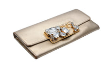 画像をギャラリービューアに読み込む, PRADA プラダ ビジュー 長財布 ロングウォレット イタリア製 レザー ビジュー ゴールド金具 良品 中古 4b007782