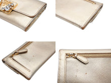 画像をギャラリービューアに読み込む, PRADA プラダ ビジュー 長財布 ロングウォレット イタリア製 レザー ビジュー ゴールド金具 良品 中古 4b007782