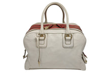 Load image into Gallery viewer, DOLCE&amp;GABBANA ドルチェ&amp;ガッバーナ ハンドバッグ トートバッグ BAG LILY ホワイト レッド レザー 美品 中古 4b007783
