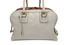 Load image into Gallery viewer, DOLCE&amp;GABBANA ドルチェ&amp;ガッバーナ ハンドバッグ トートバッグ BAG LILY ホワイト レッド レザー 美品 中古 4b007783