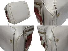 Load image into Gallery viewer, DOLCE&amp;GABBANA ドルチェ&amp;ガッバーナ ハンドバッグ トートバッグ BAG LILY ホワイト レッド レザー 美品 中古 4b007783