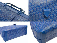 Load image into Gallery viewer, 極美品 GOYARD ゴヤール ベルシャスPM トートバッグ ブルー PVC レザー 中古 4b007802