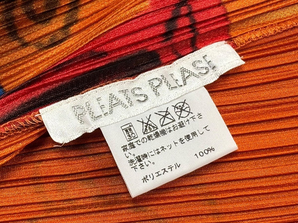 極美品 ISSEY MIYAKE イッセイミヤケ PLEATS PLEASE プリーツプリーズ タンクトップ PP11-JK776 サイズ3 オレンジ 中古 4b010918