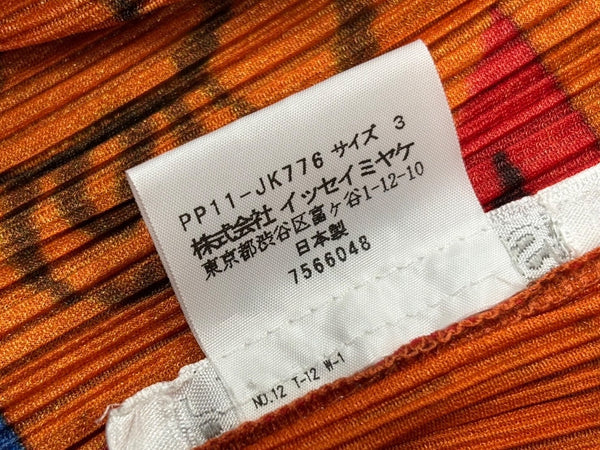 極美品 ISSEY MIYAKE イッセイミヤケ PLEATS PLEASE プリーツプリーズ タンクトップ PP11-JK776 サイズ3 オレンジ 中古 4b010918