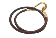 Load image into Gallery viewer, HERMES エルメス Jumbo H ジャンボチョーカー ネックレス 2連ブレスレット アクセサリー レザー ブラウン ゴールド金具 美品 中古 4b007854