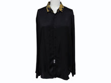 画像をギャラリービューアに読み込む, VERSACE JEANS COUTURE ヴェルサーチ ジーンズ クチュール 長袖シャツ BIGZA6S9-0761 9 ブラック イエロー サイズXS 美品 中古 4b007861