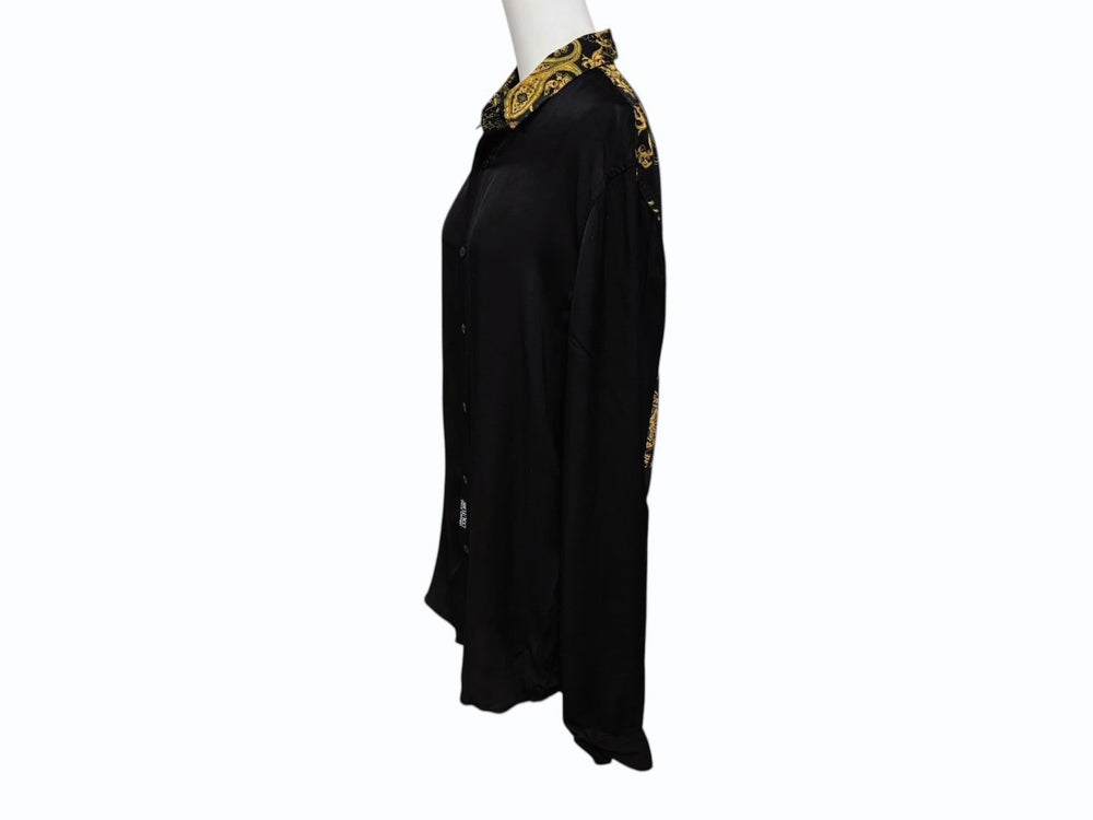 VERSACE JEANS COUTURE ヴェルサーチ ジーンズ クチュール 長袖シャツ BIGZA6S9-0761 9 ブラック イエロー サイズXS 美品 中古 4b007861