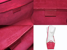 画像をギャラリービューアに読み込む, 極美品 CELINE セリーヌ ラゲージ ナノ ショッパーバッグ 2WAYバッグ U-AT-0129 レザー ピンク アンティークゴールド金具 中古 4b007873