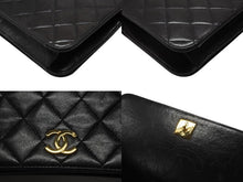 画像をギャラリービューアに読み込む, CHANEL シャネル マトラッセ プッシュロック ショルダーバッグ 5番台 ラムスキン ブラック ゴールド金具 美品 中古 4b007875