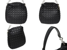 画像をギャラリービューアに読み込む, 極美品 Christian Dior クリスチャンディオール カナ―ジュ ショルダーバッグ ブラック ラムスキン シルバー金具 中古 4b007876
