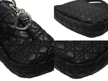 画像をギャラリービューアに読み込む, 極美品 Christian Dior クリスチャンディオール カナ―ジュ ショルダーバッグ ブラック ラムスキン シルバー金具 中古 4b007876