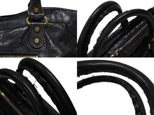 画像をギャラリービューアに読み込む, BALENCIAGA バレンシアガ ザシティ 2WAYバッグ ハンドバッグ ショルダーバッグ 115748 レザー ブラック ゴールド金具 美品 中古 4b007877