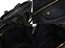 画像をギャラリービューアに読み込む, BALENCIAGA バレンシアガ ザシティ 2WAYバッグ ハンドバッグ ショルダーバッグ 115748 レザー ブラック ゴールド金具 美品 中古 4b007877