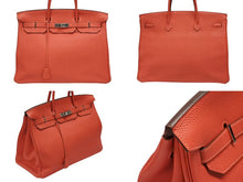 画像をギャラリービューアに読み込む, 極美品 HERMES エルメス バーキン40 ハンドバッグ ◻︎R刻印 トゴ ルージュピヴォワンヌ シルバー金具 2014年 内縫い 中古 4b007882