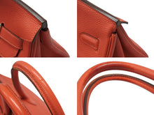 画像をギャラリービューアに読み込む, 極美品 HERMES エルメス バーキン40 ハンドバッグ ◻︎R刻印 トゴ ルージュピヴォワンヌ シルバー金具 2014年 内縫い 中古 4b007882