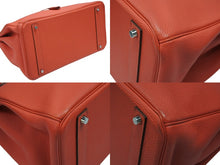 画像をギャラリービューアに読み込む, 極美品 HERMES エルメス バーキン40 ハンドバッグ ◻︎R刻印 トゴ ルージュピヴォワンヌ シルバー金具 2014年 内縫い 中古 4b007882