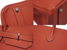 画像をギャラリービューアに読み込む, 極美品 HERMES エルメス バーキン40 ハンドバッグ ◻︎R刻印 トゴ ルージュピヴォワンヌ シルバー金具 2014年 内縫い 中古 4b007882