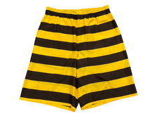 画像をギャラリービューアに読み込む, 極美品 PRADA プラダ ボーダー シルクショートパンツ ショーツ SPH218 サイズS イエロー ブラウン トライアングルパッチ 中古 4b007886