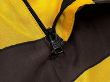 画像をギャラリービューアに読み込む, 極美品 PRADA プラダ ボーダー シルクショートパンツ ショーツ SPH218 サイズS イエロー ブラウン トライアングルパッチ 中古 4b007886