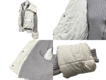 画像をギャラリービューアに読み込む, 極美品 CHANEL シャネル スポーツライン 切り替え ニットダウンジャケット P16399W02678 サイズ38 ココマーク ホワイト グレー 中古 4b007888