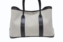 画像をギャラリービューアに読み込む, 極美品 HERMES エルメス ガーデンパーティPM ハンドバッグ トートバッグ □G刻印 トワルアッシュ ナチュラル ブラック 中古 4b007889
