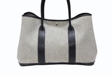 画像をギャラリービューアに読み込む, 極美品 HERMES エルメス ガーデンパーティPM ハンドバッグ トートバッグ □G刻印 トワルアッシュ ナチュラル ブラック 中古 4b007889