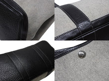 画像をギャラリービューアに読み込む, 極美品 HERMES エルメス ガーデンパーティPM ハンドバッグ トートバッグ □G刻印 トワルアッシュ ナチュラル ブラック 中古 4b007889