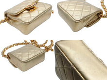 画像をギャラリービューアに読み込む, 極美品 CHANEL シャネル ミニミニ マトラッセ チェーンショルダーバッグ ポーチ ポシェット 1番台 ラムスキン シャンパンゴールド 中古 4b007891