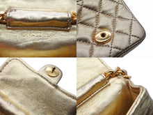 画像をギャラリービューアに読み込む, 極美品 CHANEL シャネル ミニミニ マトラッセ チェーンショルダーバッグ ポーチ ポシェット 1番台 ラムスキン シャンパンゴールド 中古 4b007891