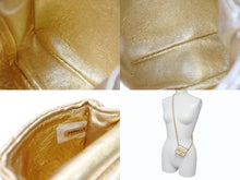 画像をギャラリービューアに読み込む, 極美品 CHANEL シャネル ミニミニ マトラッセ チェーンショルダーバッグ ポーチ ポシェット 1番台 ラムスキン シャンパンゴールド 中古 4b007891