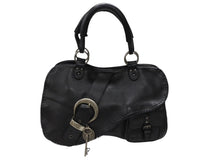 Load image into Gallery viewer, 極美品 Christian Dior クリスチャンディオール ガウチョ レザーハンドバッグ 05-MA-0056 ブラック サドル ガリアーノ期 中古 4b007892