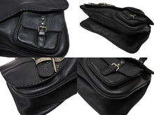 Load image into Gallery viewer, 極美品 Christian Dior クリスチャンディオール ガウチョ レザーハンドバッグ 05-MA-0056 ブラック サドル ガリアーノ期 中古 4b007892