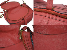 画像をギャラリービューアに読み込む, Chloe クロエ MARCIE マーシー ショルダーバッグ 02-12-60-65 グレインレザー レッド ゴールド金具 美品 中古 4b007893