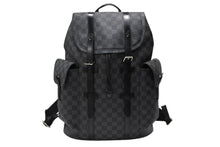 画像をギャラリービューアに読み込む, LOUIS VUITTON ルイヴィトン リュック デイパック クリストファー MM ダミエグラフィット N41379 シルバー金具 美品 中古 4b007896