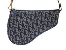画像をギャラリービューアに読み込む, 極美品 Christian Dior クリスチャンディオール サドルポーチ アクセサリーポーチ MC 0071 ネイビー トロッター柄 ガリアーノ期 中古 4b007899