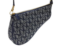 画像をギャラリービューアに読み込む, 極美品 Christian Dior クリスチャンディオール サドルポーチ アクセサリーポーチ MC 0071 ネイビー トロッター柄 ガリアーノ期 中古 4b007899