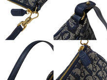 画像をギャラリービューアに読み込む, 極美品 Christian Dior クリスチャンディオール サドルポーチ アクセサリーポーチ MC 0071 ネイビー トロッター柄 ガリアーノ期 中古 4b007899