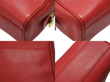画像をギャラリービューアに読み込む, Christian Dior クリスチャンディオール レザーハンドバッグ レッド ロゴ金具 スペイン製 ゴールド金具 美品 中古 4b007901