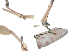 画像をギャラリービューアに読み込む, CHRISTIAN DIOR クリスチャンディオール トロッターライン ショルダーバッグ BO A 1024 ホワイト ピンク シルバー金具 美品 中古 4b007902