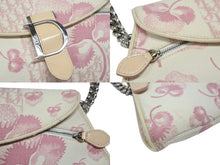 画像をギャラリービューアに読み込む, CHRISTIAN DIOR クリスチャンディオール トロッターライン ショルダーバッグ BO A 1024 ホワイト ピンク シルバー金具 美品 中古 4b007902