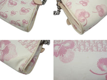 画像をギャラリービューアに読み込む, CHRISTIAN DIOR クリスチャンディオール トロッターライン ショルダーバッグ BO A 1024 ホワイト ピンク シルバー金具 美品 中古 4b007902