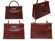 画像をギャラリービューアに読み込む, エルメス ケリー32 内縫い ルージュアッシュ ○Y刻印 カーフスキン ゴールド金具 ハンドバッグ 2WAY 美品 中古 4b007904