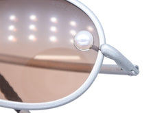 画像をギャラリービューアに読み込む, CHANEL シャネル サングラス アイウェア ココマーク フェイクパール メタル プラスチック シルバー ブラウン 美品 中古 4b007908