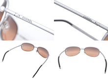 画像をギャラリービューアに読み込む, CHANEL シャネル サングラス アイウェア ココマーク フェイクパール メタル プラスチック シルバー ブラウン 美品 中古 4b007908