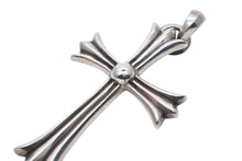 画像をギャラリービューアに読み込む, CHROME HEARTS クロムハーツ ラージクロス ベイル ネックレス 重量約41.3g STERLING刻印 スターリングシルバー 美品 中古 4b008908
