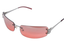 画像をギャラリービューアに読み込む, CELINE セリーヌ サングラス アイウェア SC 1047S トリオンフ ラインストーン レッド シルバー 美品 中古 4b007909