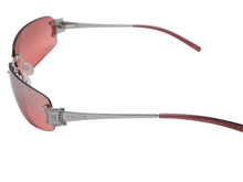 画像をギャラリービューアに読み込む, CELINE セリーヌ サングラス アイウェア SC 1047S トリオンフ ラインストーン レッド シルバー 美品 中古 4b007909